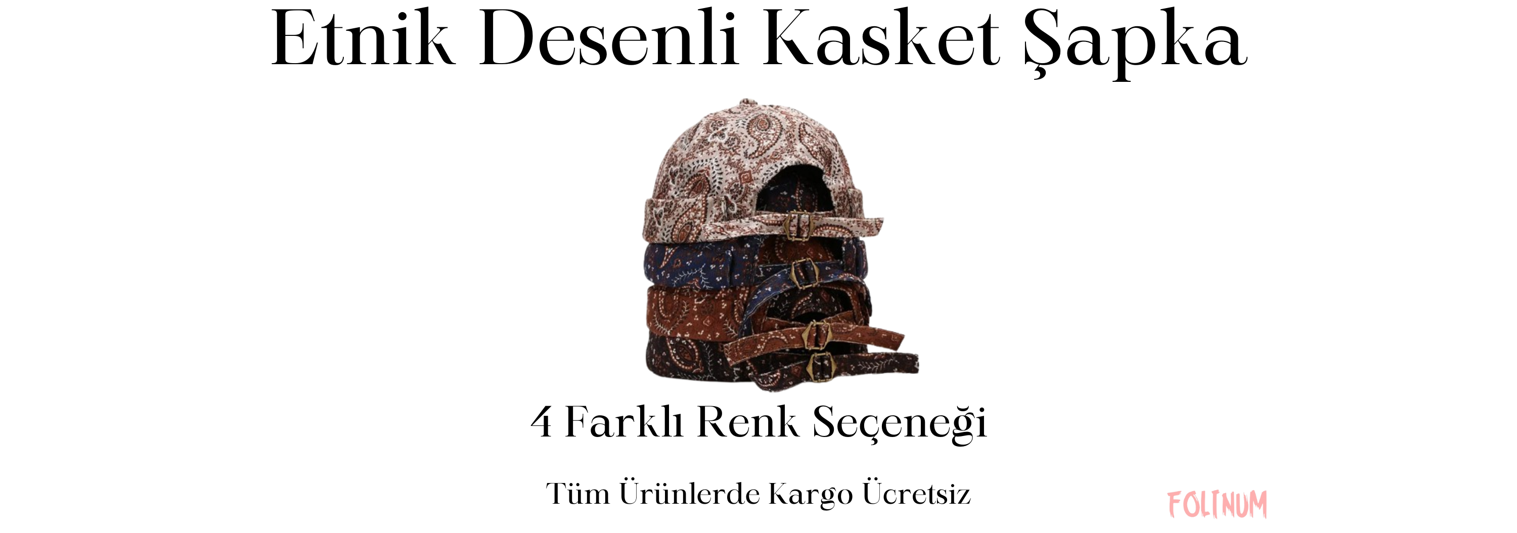 Etnik Desenli Şapka 4 Renk Seçeneği