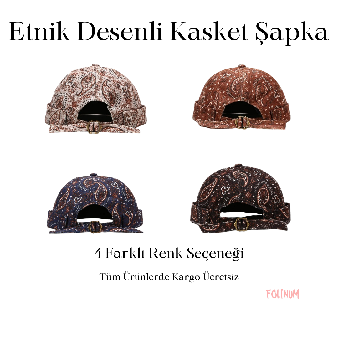 Etnik Desenli Şapka 4 Renk Seçeneği